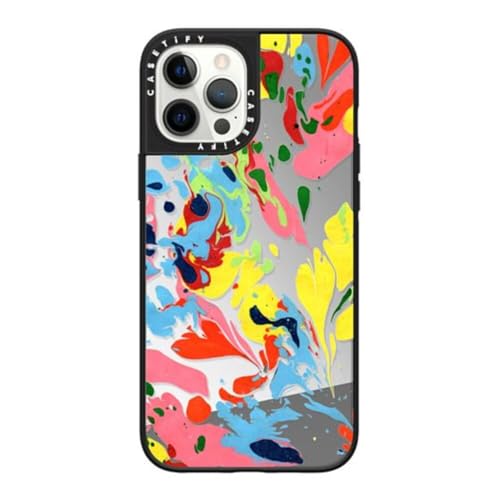 CASETiFY iPhone 12 Pro Max�p �~���[�P�[�X [����/�����h�~/Magsafe�Ή�] - She's A Rainbow - �V���o�[�I���u���b�N