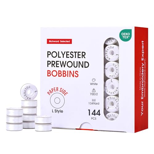 Hilos blanco para bordado 144 bobinas 120 yardas miniatura 1
