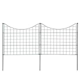Teichzaun Set mit 5 Zaunelementen und 6 Befestigungsstäben, Welpanauslauf, Metall, Gartenzaun, Freigehege, Teich, Zaun, Set, 5 Elemente, Gitterzaun (Unterbogen)
