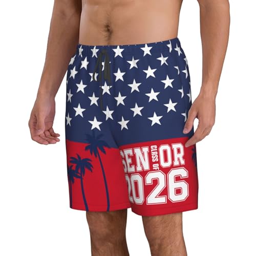 Senior 2026 Swim Trunks Class 2026 Graduation Congrats Men's Novelty Beach Shorts2
