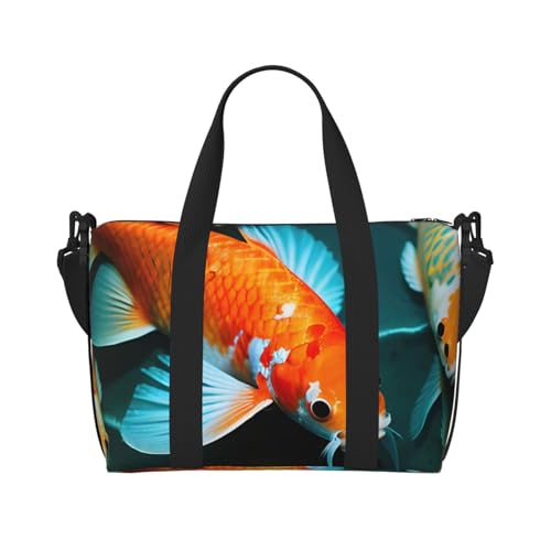 Sac de voyage poisson koï impression HD aux finitions soignées durables