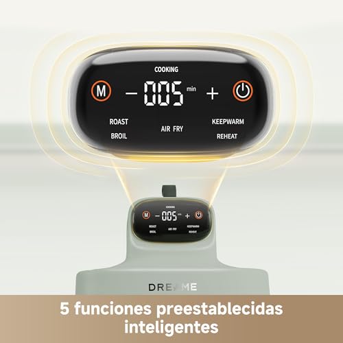 DREAME Tasti Freidora De Aire De Vidrio Portátil 5-1, 2 Ollas (2,5 L + 4,5 L), Cristal Borosilicato 6 mm, Aire Caliente 3D, Apta Lavavajillas, Vista Panorámica 360°, Desmontable - imagen 8