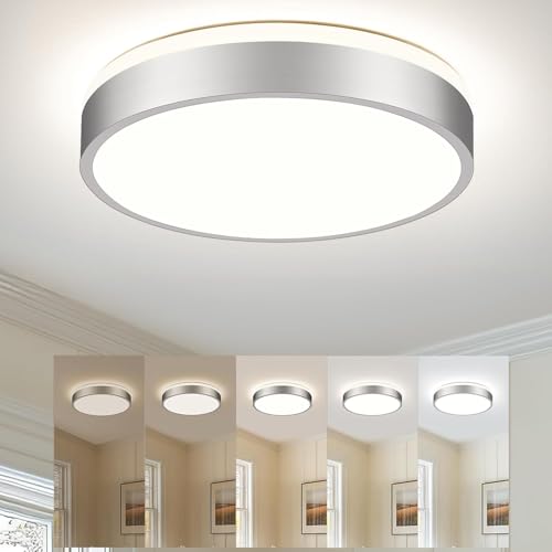 Image of Ken & Ricky 16" Modern Flush Mount Ceiling Light,Brush Nickel,1 Pack