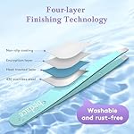 Tweezers for Women Facial Hair,Stocking Stuffers 4 Pack Tweezers for Eyebrows,Tweezer Set for Ingrown Hair, Plucking Daily Beauty Tool with Leather Travel Case for Gifts - Image 5