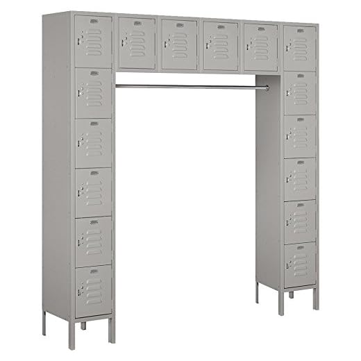 Salsbury Industries 66016GY-U Six Tier Box Style Bridge 16 Box 18-Inch Deep Unassembled Standard Metal Locker, Gray