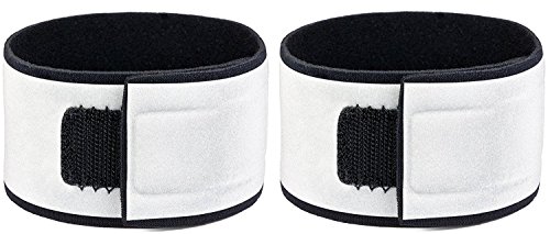 Leg Shield Reflective Wristbands - Large Reflective Area - Comfortable, Bright, Lightweight, Neoprene - High Visibility Straps for Running, Cycling, Walking (2 Bands)