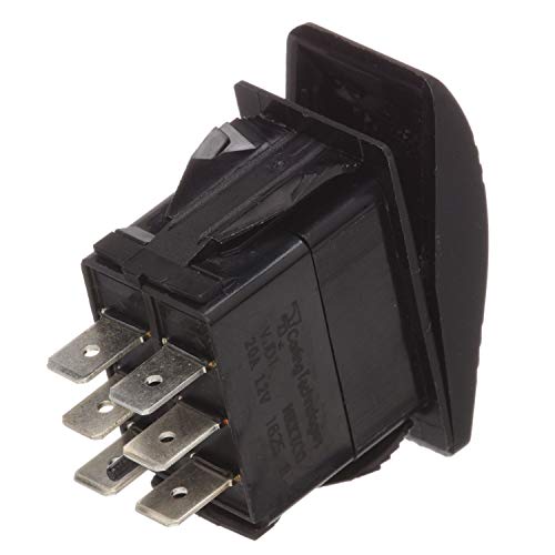 Seachoice Non-Illuminated Contura Rocker Switch, 6 Terminal, On/Off/On, Black