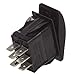 Seachoice Non-Illuminated Contura Rocker Switch, 6 Terminal, On/Off/On, Black