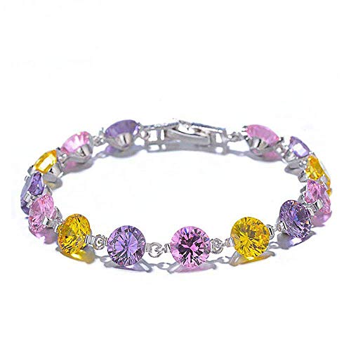 Seal_shoopee Simple Bracelet Elegant Bracelet Wrap Colorful zircon bracelet lady minimalist crystal flash diamond bracelet