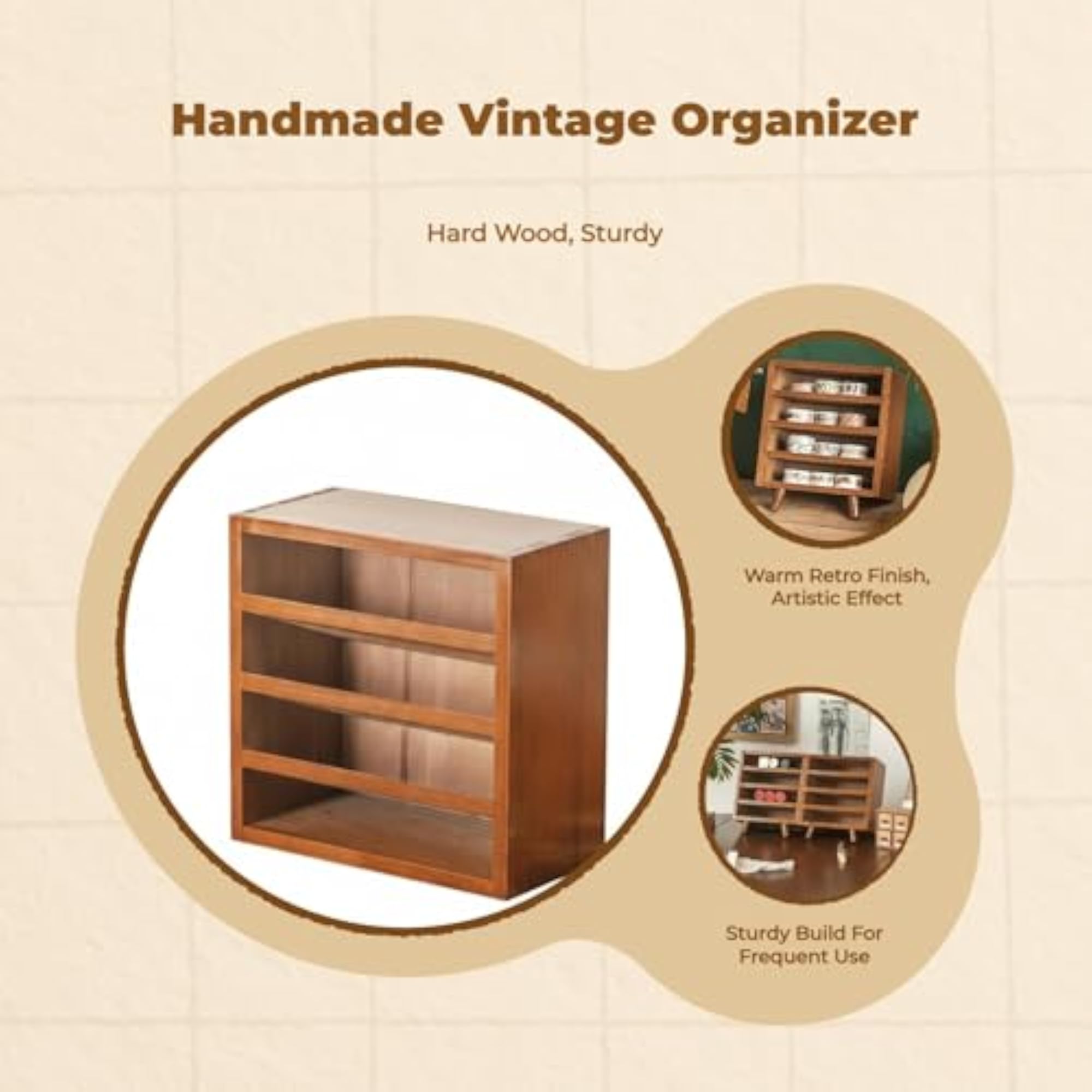 Wood Multitier Lipstick Organizer, Distressed Colour
