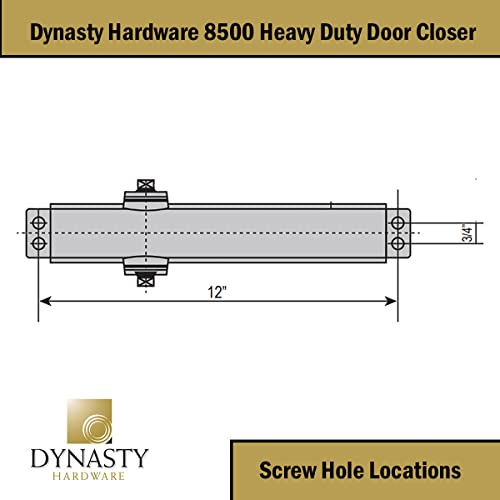 Dynasty Hardware Door Closer, Grade 1 Heavy Duty Commercial Hydraulic Closer, Self-Closing, Adjustable Spring Size 1-6, ADA Compliant, Surface Mount, Sprayed Aluminum, Series 8500