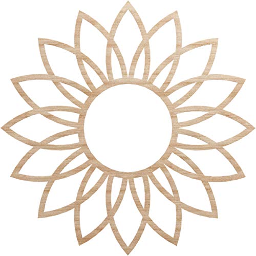 Ekena Millwork 40"OD x 13 1/4"ID x 1/4"T Daisy Wood Fretwork Pierced Ceiling Medallion, Alder