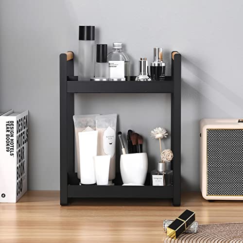 Kes 2 Tier Kitchen Countertop Organizer, Bathroom Organizer Countertop Wooden Handles, Kitchen Spice Rack Organizer, Matte Black, Bsc501-Bk #TOP3