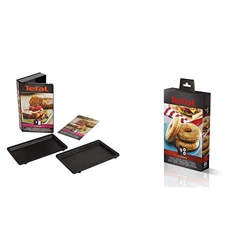 Tefal XA800912 Snack Collection Coffret de Plaque pour Pain Perdu avec Livre de Recettes 4,4 x 15,5 x 24,2 cm + XA801612 Snack Collection Pl Bagels Eu Accessoire pour Donuts