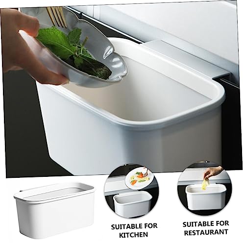 Caneca de basura colgante rectangular blanca para cocina miniatura 6
