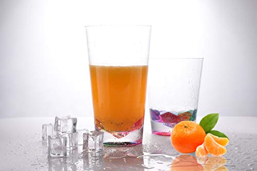 14oz and 22oz Rainbow Colored Acrylic Glasses, Set of 8 BPA Free - Thumbnail 5