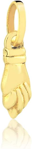 18k Solid Yellow Gold Figa Hand Amulet Pendant for Necklace for Man and Woman
