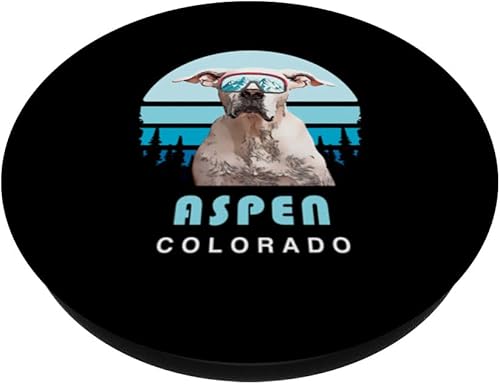 Miniatura 2 de Dogo Argentino Winter Ski Aspen Colorado Dog Lover PopSockets Standard PopGrip