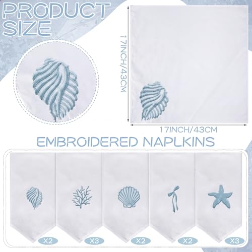 HunnmingRe 12 Pcs Coastal Party Cloth Napkins Bulks 100% Cotton, 17x17inch by HunnmingRe - Used condition - Image 6