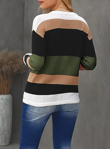 Dokotoo Sweaters for Women Round Neck Striped Cute Winter Pullover Sweaters for Women - Image 3