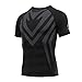 AMZSPORT Maglietta a Compressione da Uomo Manica Corta T-Shirt Running Maglia Sportiva da Ciclismo Fitness, Nero XL