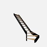 escalier tournant beton Escalier 1/4 tournant gauche 13 marches en bois noir (limons en hêtre et marches en chêne), avec garde-corps (en option) sur un côté et LED intégrées.