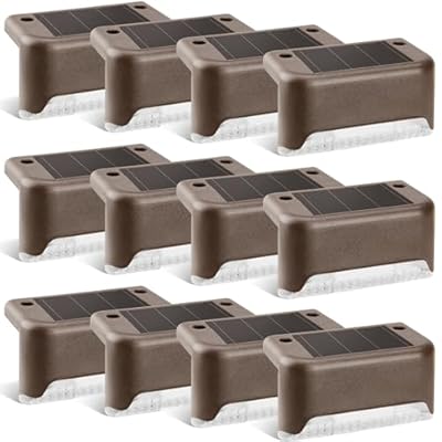 PATIOWIN Solar Step Lights 12 Pack, Solar Powered Deck Lights of Waterproof LED for Stairs, Fence, Yard, Patio, and Pathway (Warm White)