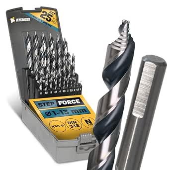 Set 6 Punte Forstner Amboss – Diametri 15-40 Mm (step 5 Mm), Con Punto Di Centraggio, Per Legno Morbido, Fori Puliti E Senza Schegge