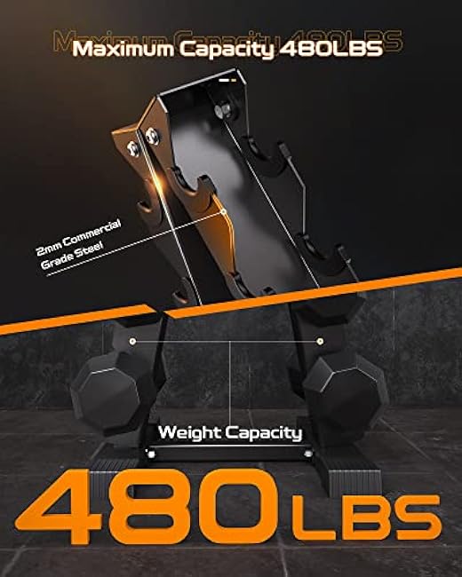 Dumbbell Rack Stand Only, Weight Rack for Dumbbells Compact A-Frame Home Gym Space Saver (480/800 LBS Weight Capacity, 2025 New Version)