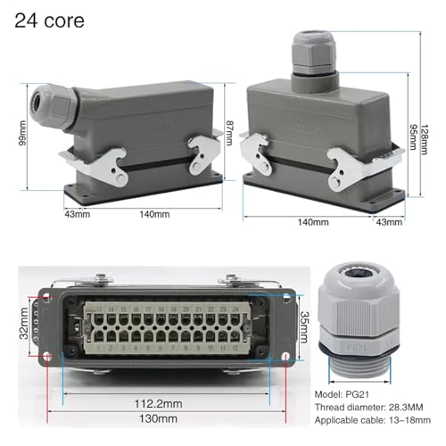 Conector Heavy Duty TACDJKS 24 pines 16A 500V miniatura 4