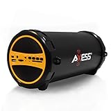 AXESS SPBT1031 Portable Bluetooth Indoor/Outdoor 2.1 Hi-Fi Cylinder Loud Speaker with Built-In 3