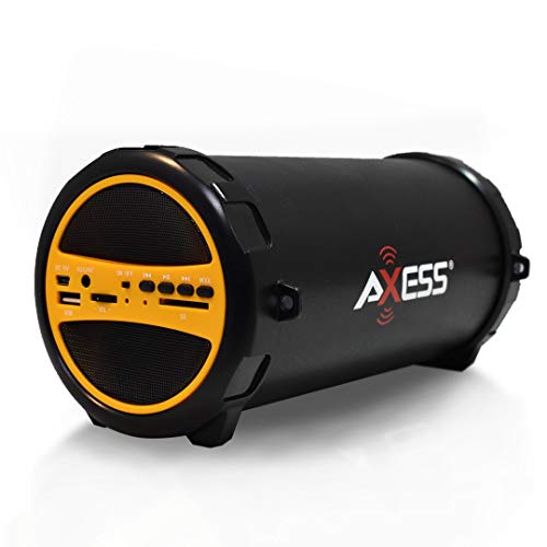 AXESS SPBT1031 Portable Bluetooth Indoor/Outdoor 2.1 Hi-Fi Cylinder Loud Speaker with Built-In 3