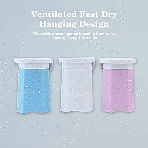 Splenssy Magnetische tandenborstelschaal wandhouder met houder badkamer kommers mok anti-stof drinkbeker, roze - Image 7