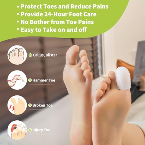 Image of Niupiour Gel Big Toe Protectors, 14 Packs of Breathable Big Toe Caps, Silicone Toe Covers for Big Toe, Calluses, Blisters, Hammer Toe, Provide Pain Relief from Missing or Ingrown Toenails