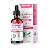 LIQUIDHEALTH 100% Vegan Collagen Plus Biotin 100,000mcg Liquid Drops - Plant-Based Liquid Collagen for Women & Men - Hair & Nail Growth, Skin Health, Boosts Metabolism - Made in USA, Non-GMO (2 oz)