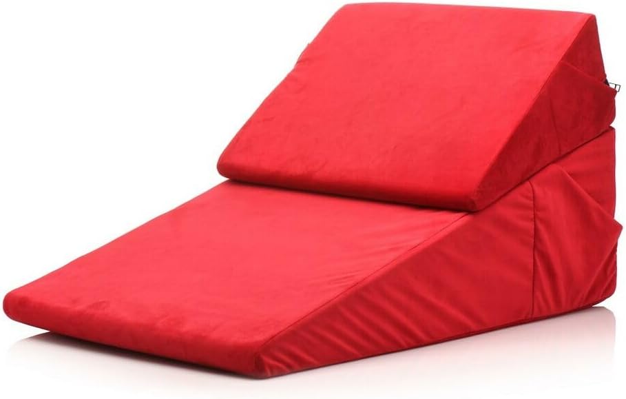 BEDROOM BLISS Small Love Cushion for Beginners, Men, Women, & Couples. Great for Sexual Positioning & Deep Penetration. Supportive, High-Density Foam. Easy to Clean Covers. 1 Piece, Red.