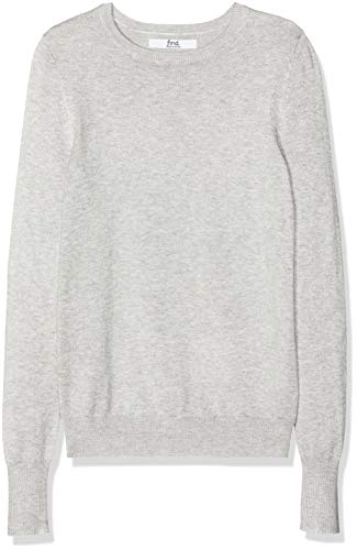 Marque Amazon - find. Pull Col Ras du Cou Femme, Gris (SILVER GREY), 42, Label: L