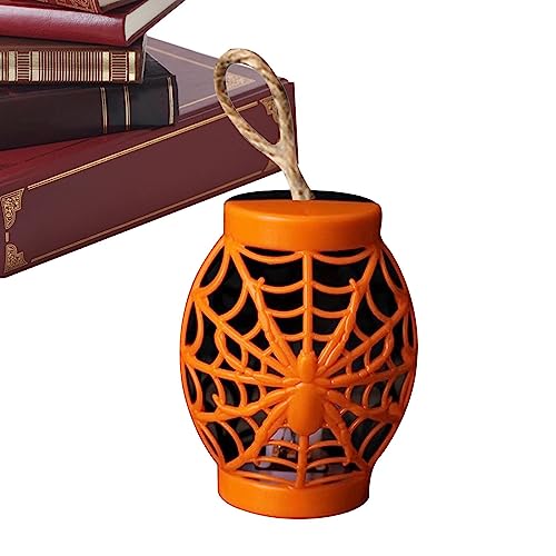 Faroles LED para decoración de Halloween, calavera, calabaza, telaraña, farol, adorno de telaraña, lámpara de noche de fiesta, luz decorativa, linterna de Halloween para exteriores Jildouf