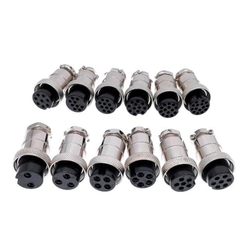 Conector GX20 5P blindado con robusto montaje de panel metálico circular 5