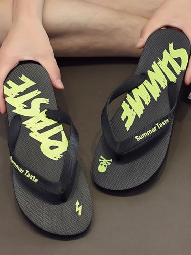 1Pair Men Summer Flip Flops - Beach Vacation Style Non - Slip Clip - On Sandals with Soft Bottom for Outdoor Use, Red, 42