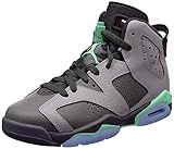 100% auténtico Nike Air Jordan 6 Retro GG, Zapatillas de Baloncesto para Niñas, Gris (Gris (Cmnt Gry/Grn GLW-Drk Gry-Grn G), 38.5 EU