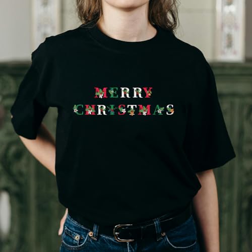 Image of Peacoblue Water Soluble Embroidery Patterns for Beginners, 26 Christmas Letters Santa Claus 4 Sheets with 80pcs, Wash Away Embroidery Pattern Stabilizer for Hand Sewing Lover Women Adults