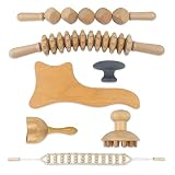 Kit Maderoterapia corporal de 7 piezas en 1. Maderoterapia kit con Hot Rock de regalo, Masajeador Anticelulitico, Masaje Muscular Madera, Rodillo Anticelulitis, Champiñon Masajeador, Gua Sha Madera