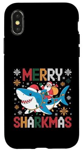 Merry Sharkmas T^V[N ʔ zf[ NX}X AO[Z[^[ X}zP[X iPhone X/XS p