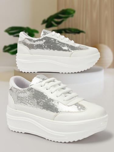 Image of Vendoz Women Party & Casual Glitter Wedding Bridal Sneakers