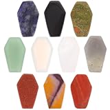 ELEOUTI Piedras de Cristal en Forma de Ataúd 10 Piezas para Adorno Delicado y Equilibrar Energía en Oficina y Hogar Tacto Suave y Seguro