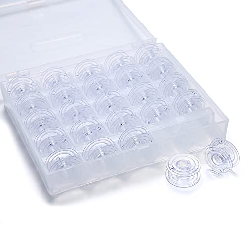 YEQIN 25 pk with Clear case Bobbin 136492-001 (SA155) -for Baby Lock, Brother, Bernina, Riccar