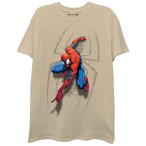 Marvel Mens Spider-Man Action Pose Mens T-Shirt - Classic Web-Slinger Graphic - Adult Unisex Marvel Comics Apparel