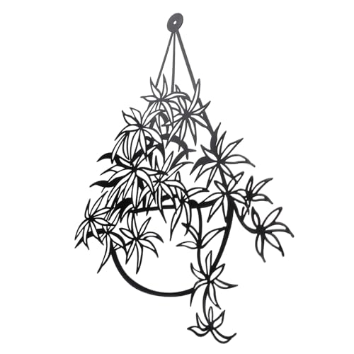 Cesta de flores negra en metal de pared EXQUIMEUBLE para hogar y patio