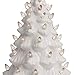 Milltown Merchants Ceramic Christmas Tree - Tabletop Tree with Lights - (11.5 inch Medium White Christmas Tree/White Lights) - Lighted Vintage Ceramic Tree